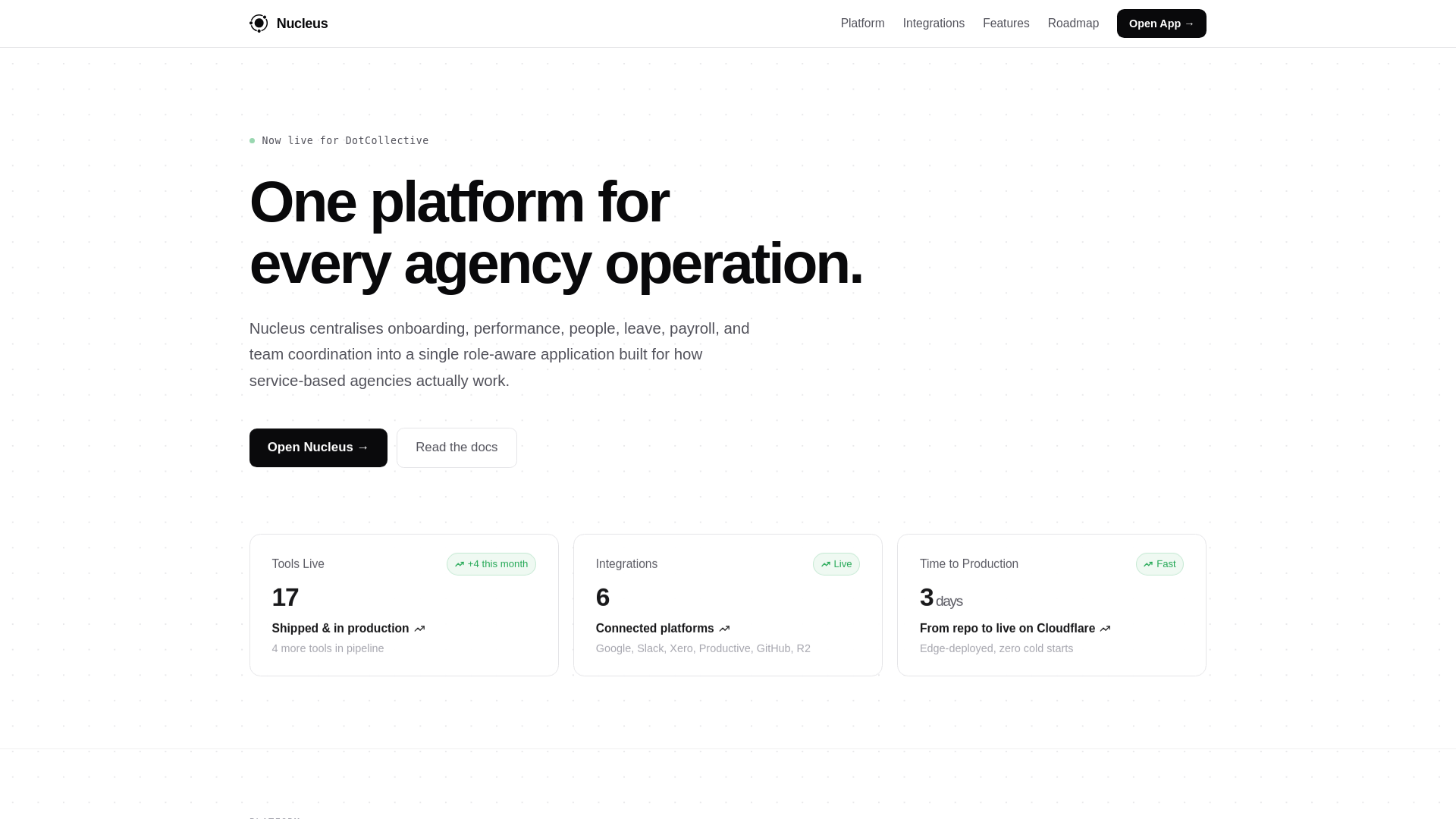 website screenshot of https://nucleus-fast.pages.dev/