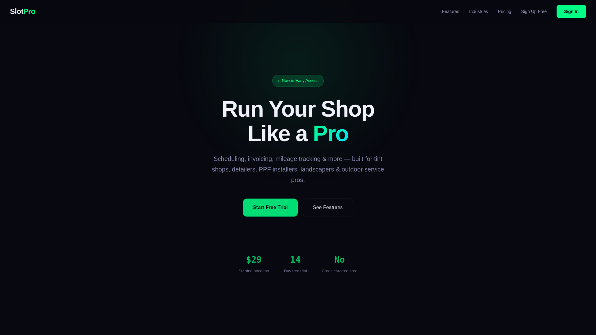 website screenshot of https://getslotpro.com
