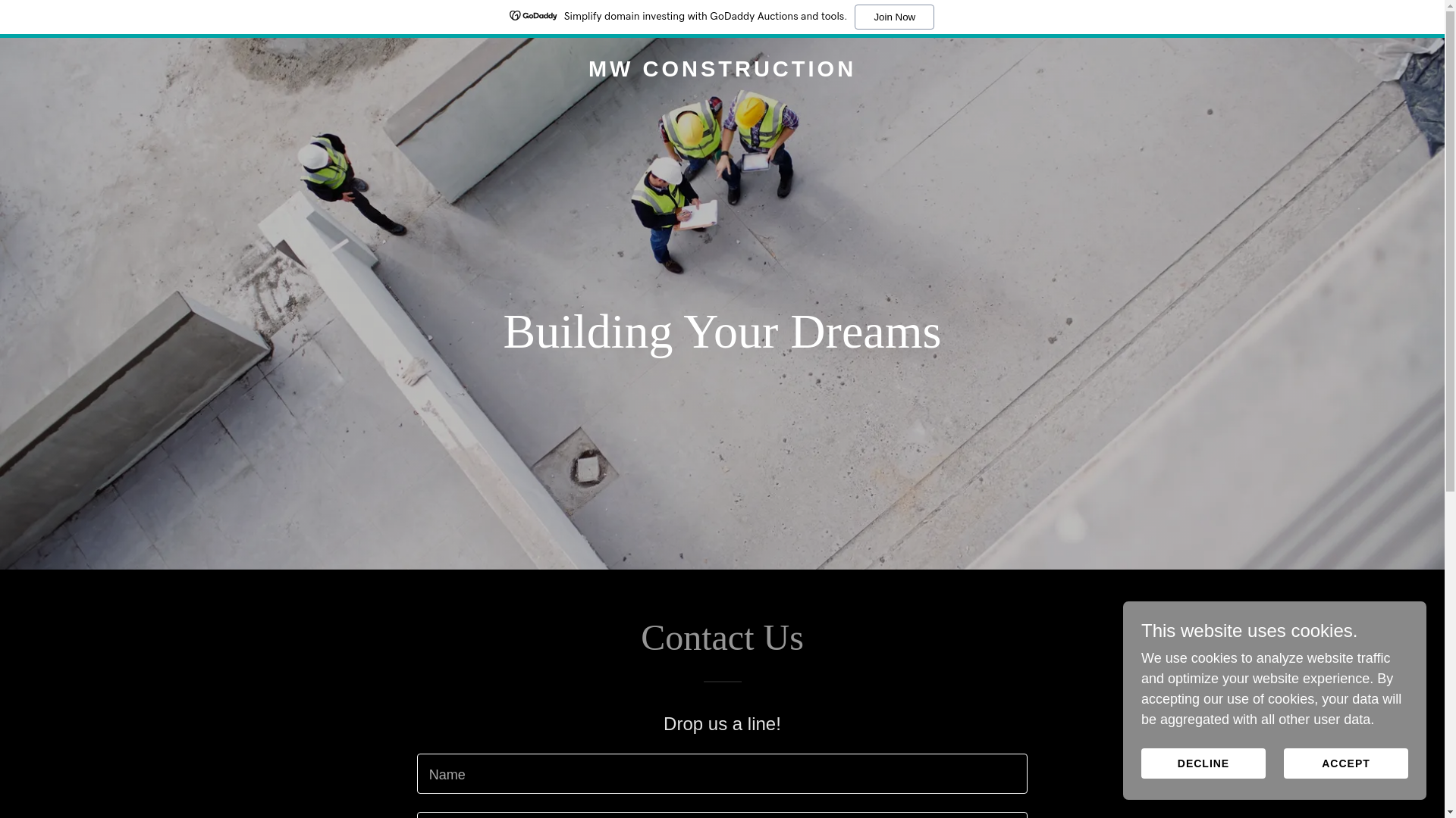 website screenshot of https://mwconstruction.uk/