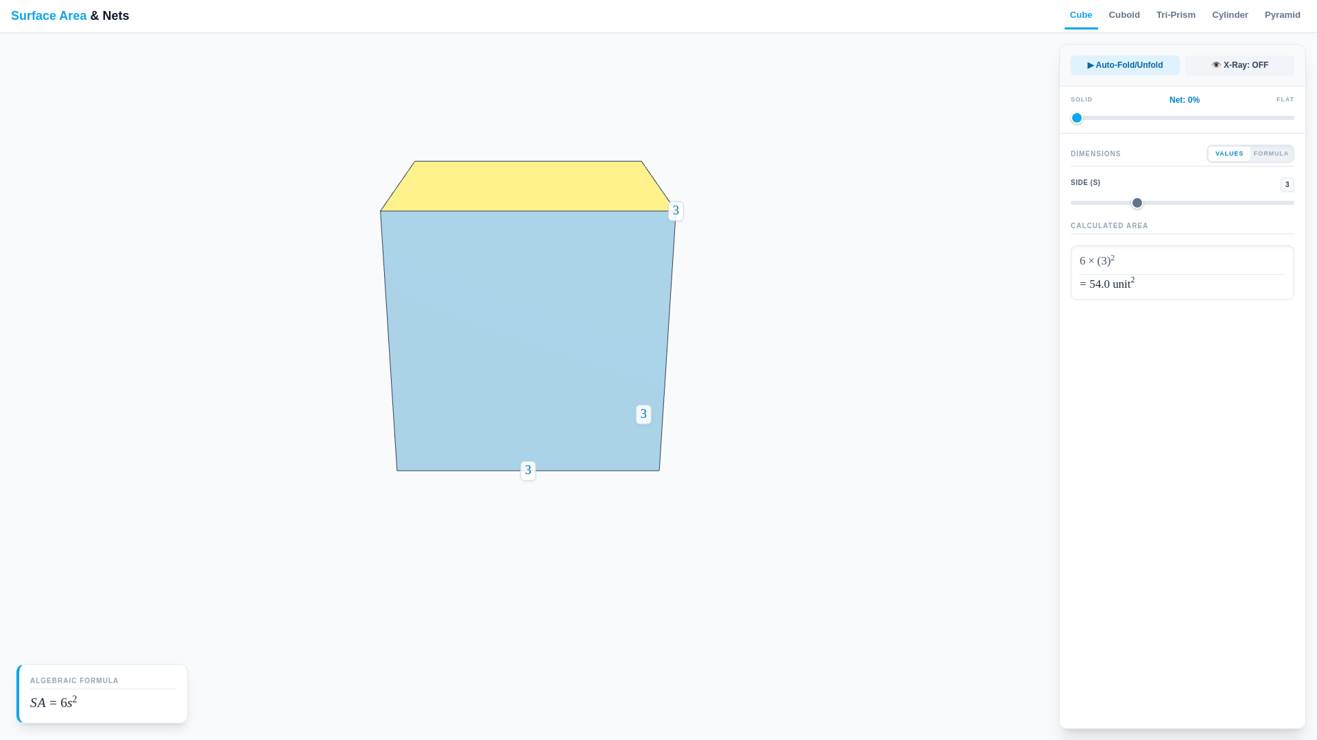 website screenshot of https://surface-area-and-nets.pages.dev/