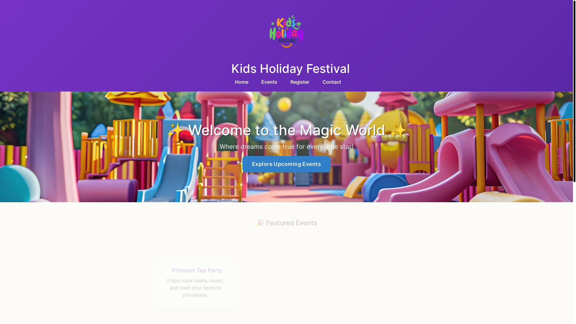 website screenshot of https://kidsholidayfestival.co.tz/