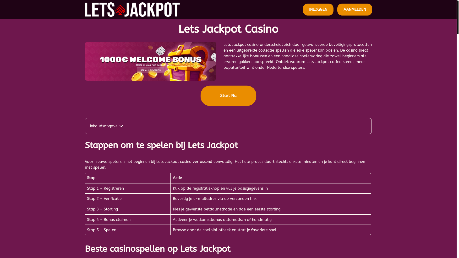 website screenshot of https://lets-jackpot-casino.com/