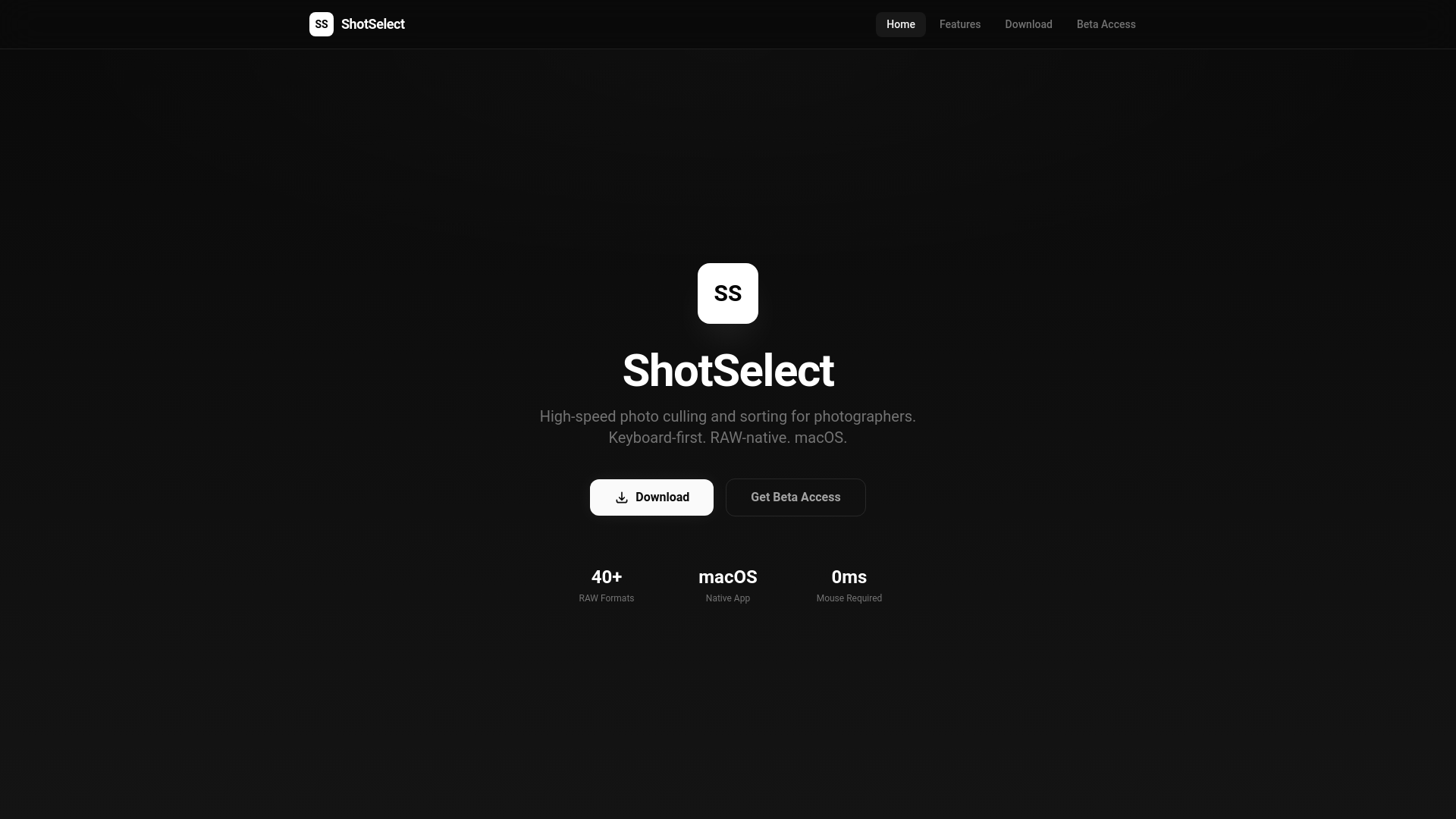 website screenshot of https://shotselect.pages.dev/