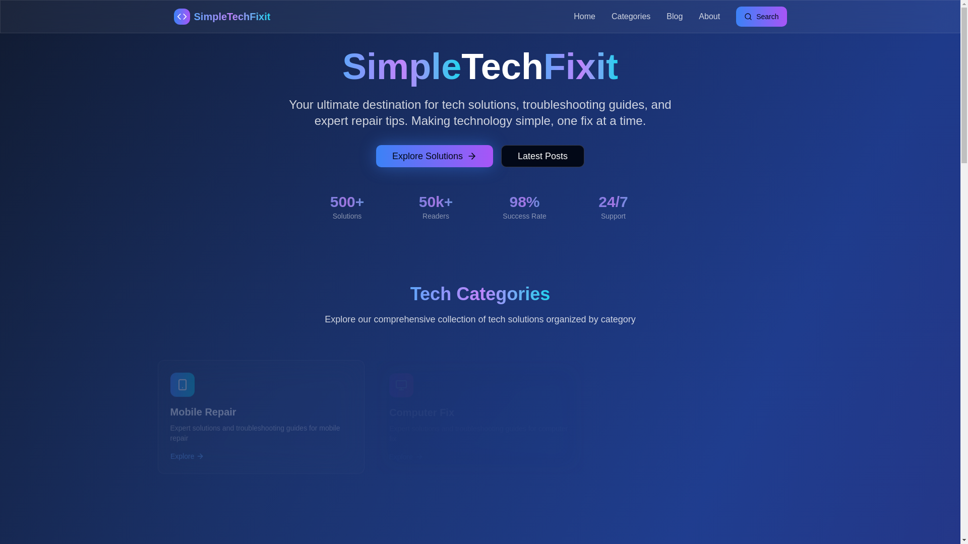 website screenshot of https://simpletexfixit.com/