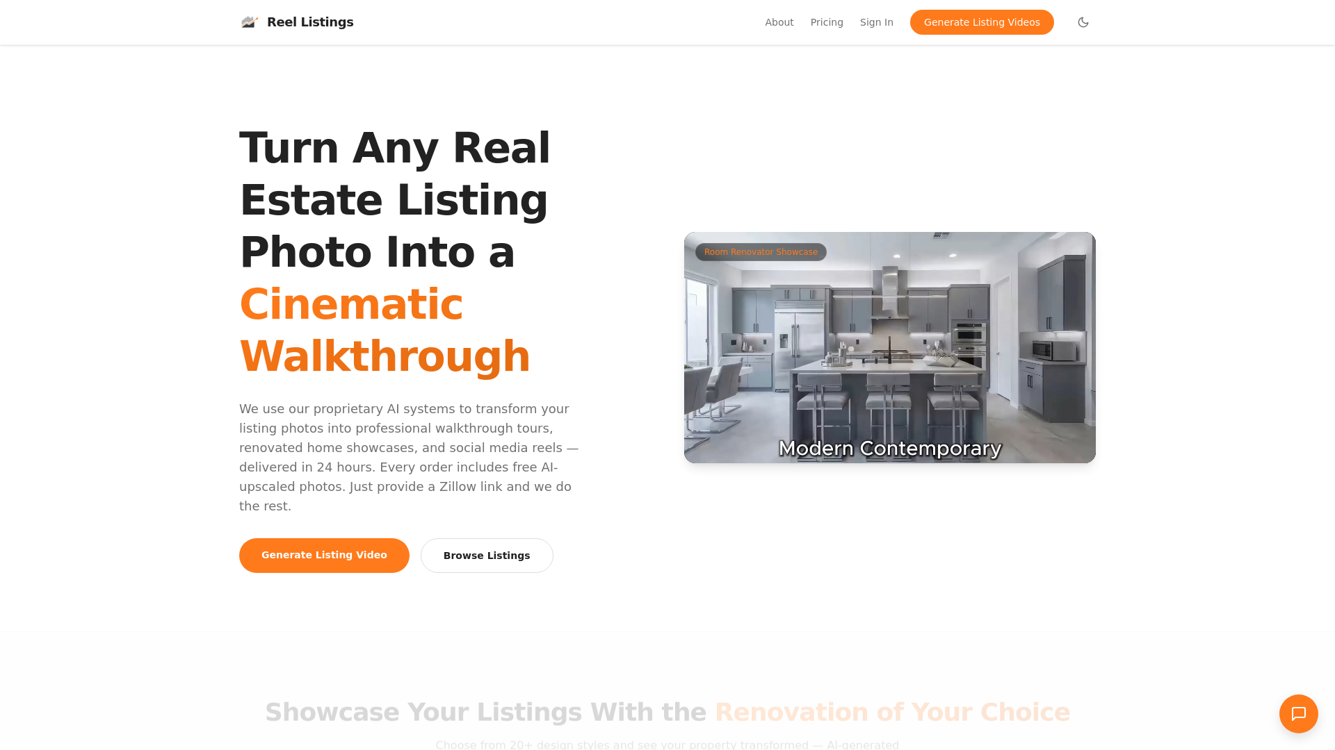 website screenshot of https://quickreel-listings.com/