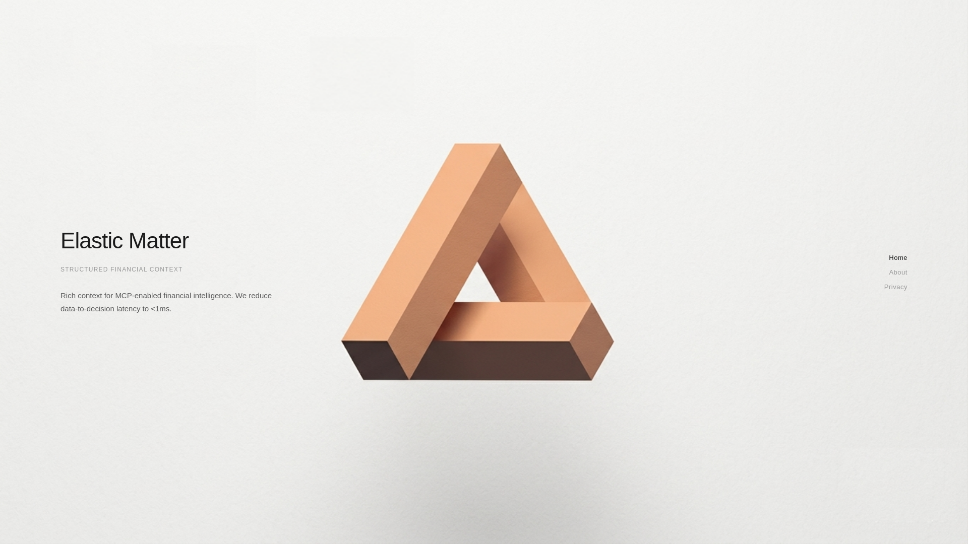 website screenshot of https://elastic-matter-website.pages.dev/