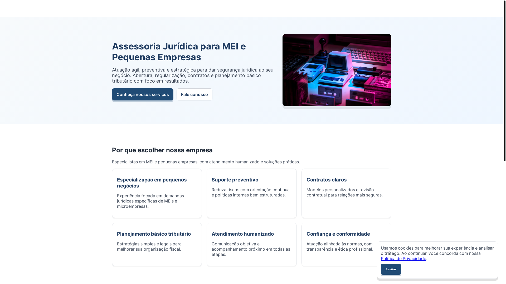 website screenshot of https://fleckassessoriamei.pro/