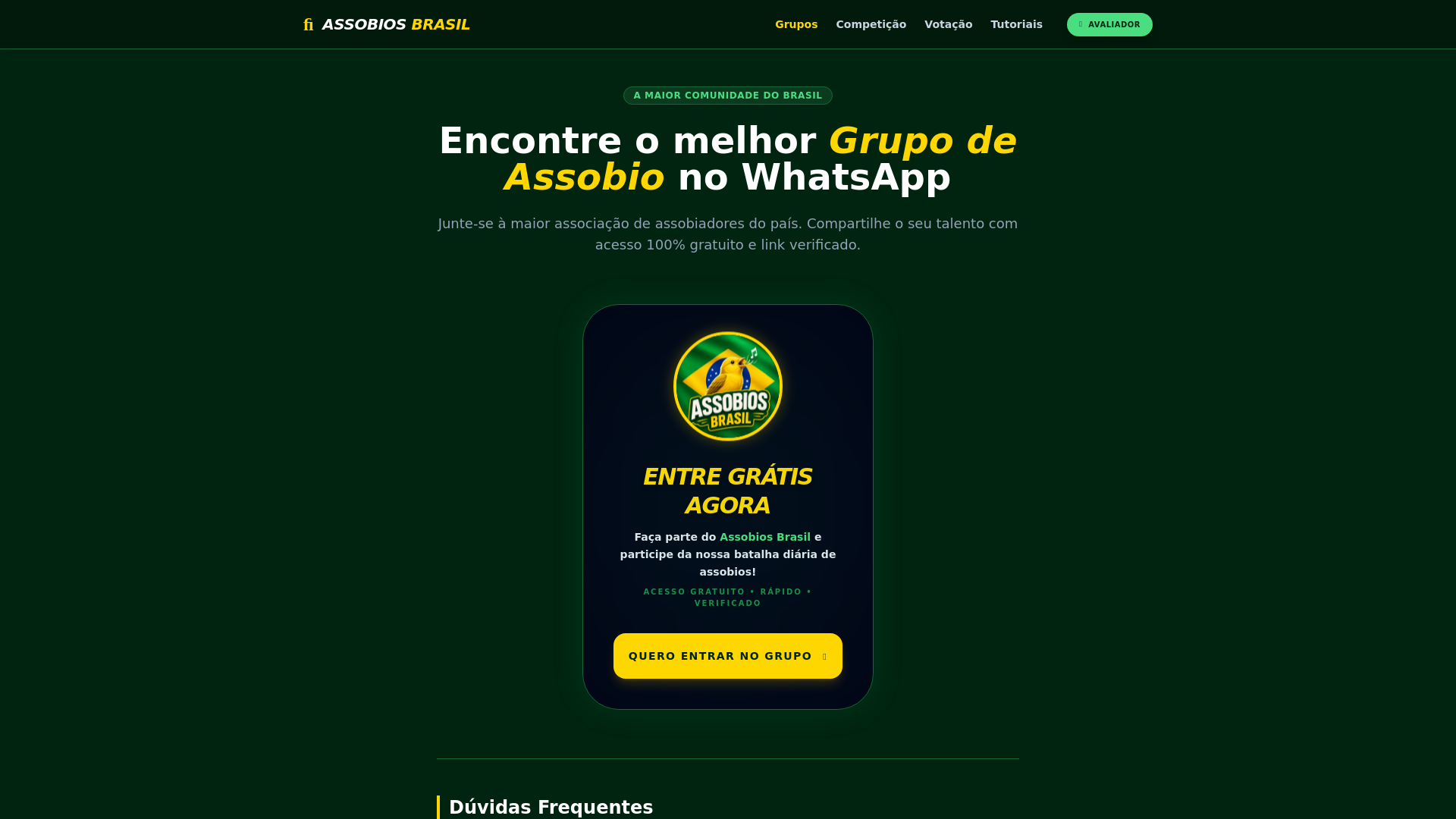 website screenshot of https://grupodeassobio.com.br/