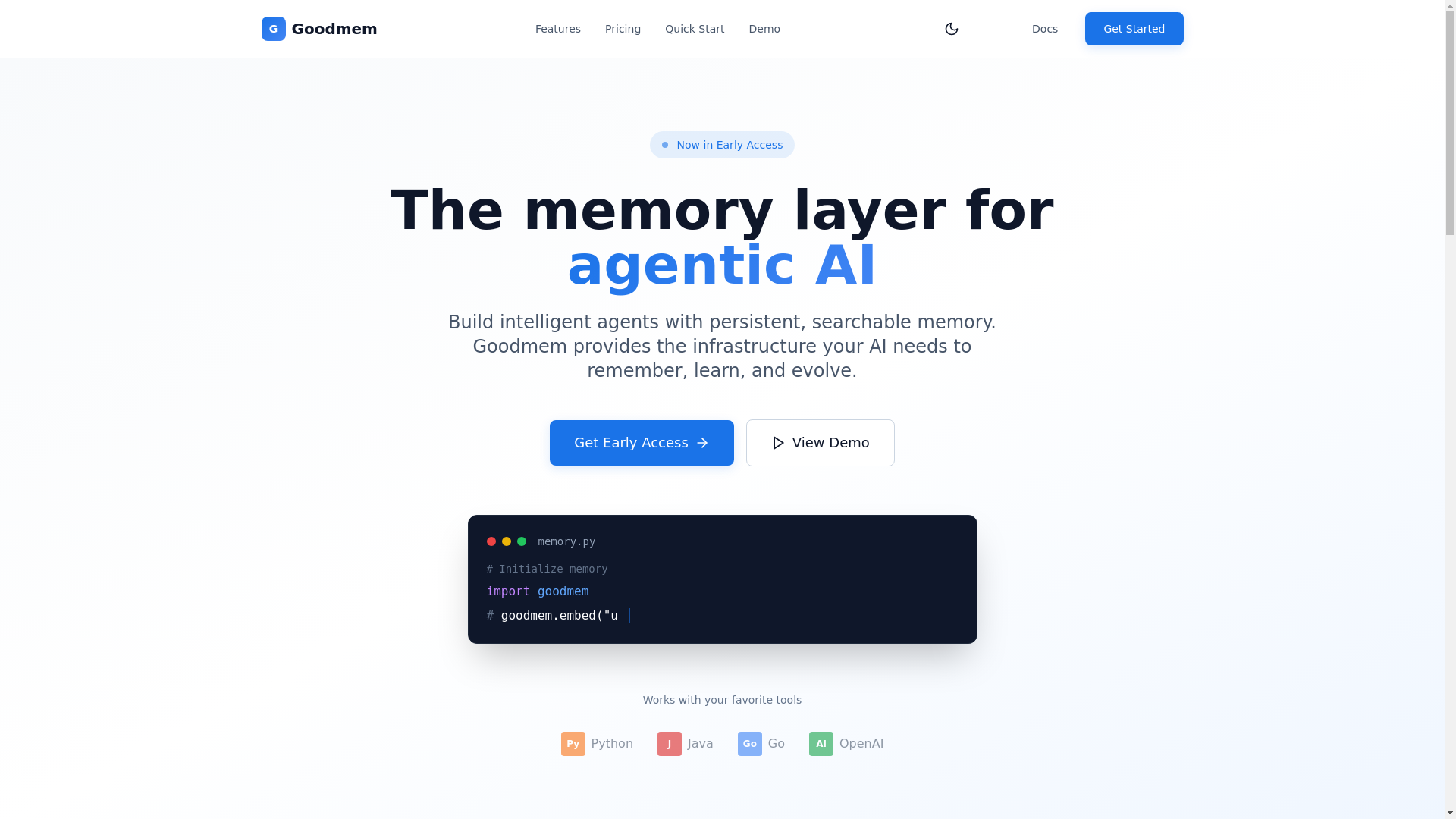 website screenshot of https://goodmem-web.pages.dev/