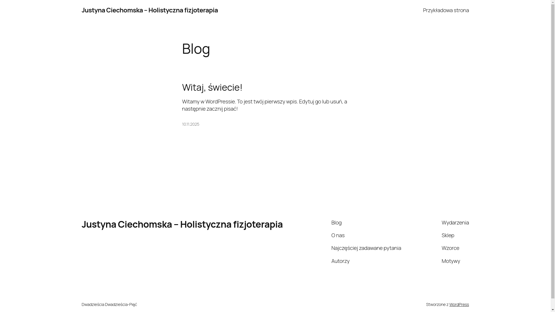website screenshot of https://justynaciechomska.pl/