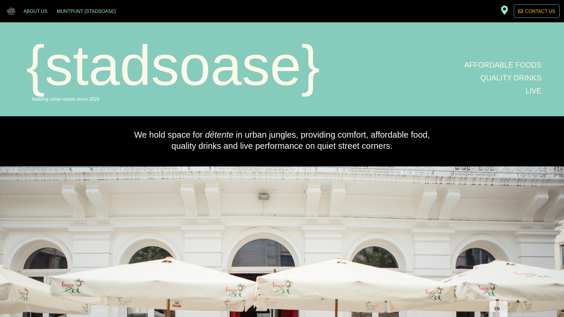 website screenshot of https://stadsoase.be