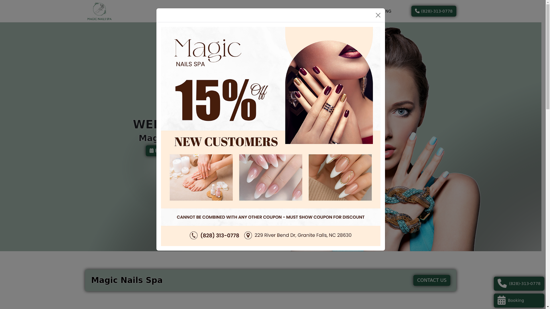 website screenshot of https://magicnailsspagranitefalls.com/