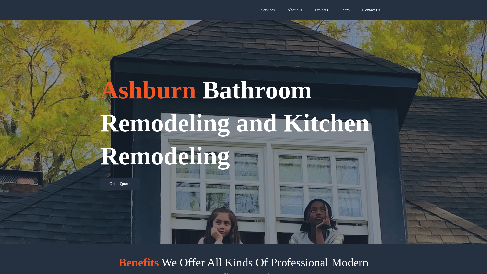 website screenshot of https://ashburnbathroomandkitchenremodeling.com/