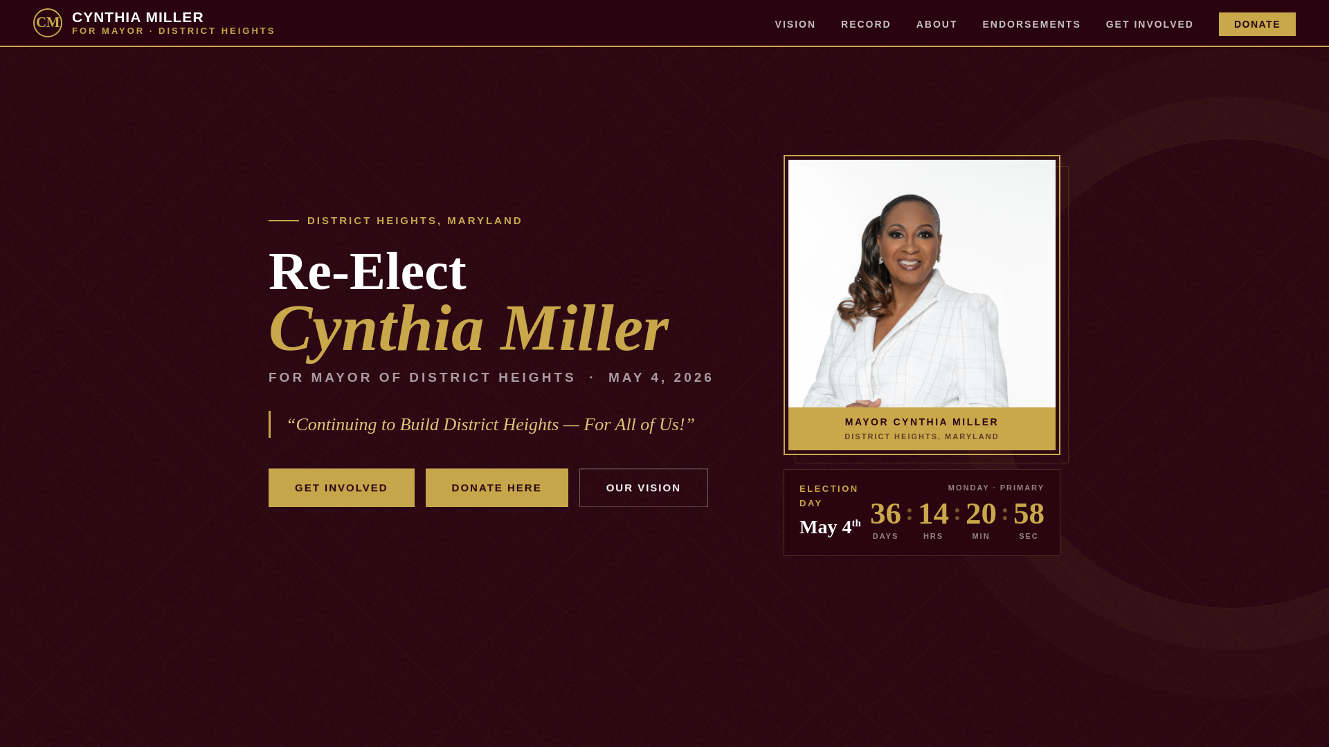 website screenshot of https://cynthiamiller4dh.com/