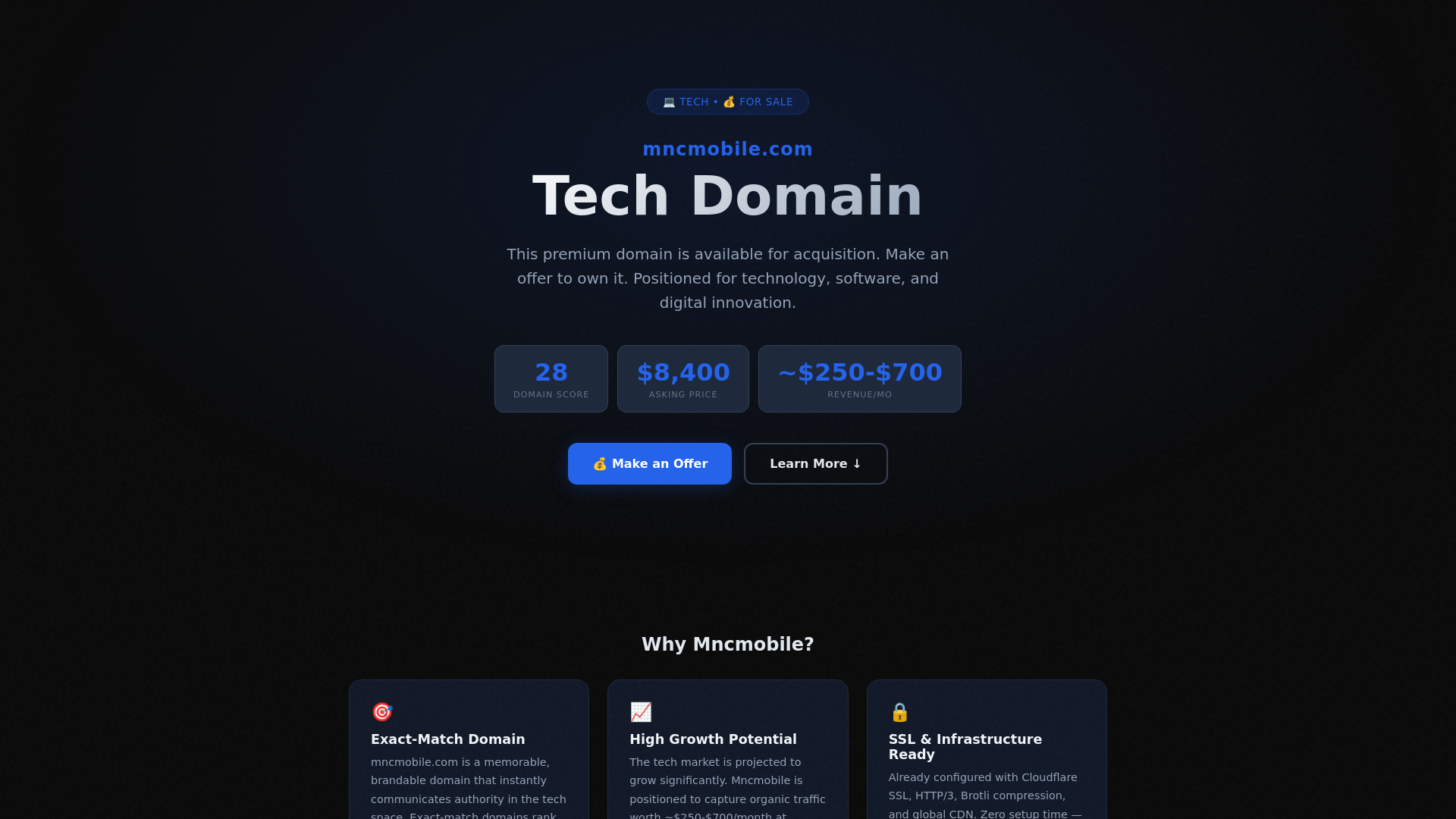 website screenshot of https://mncmobile.com/