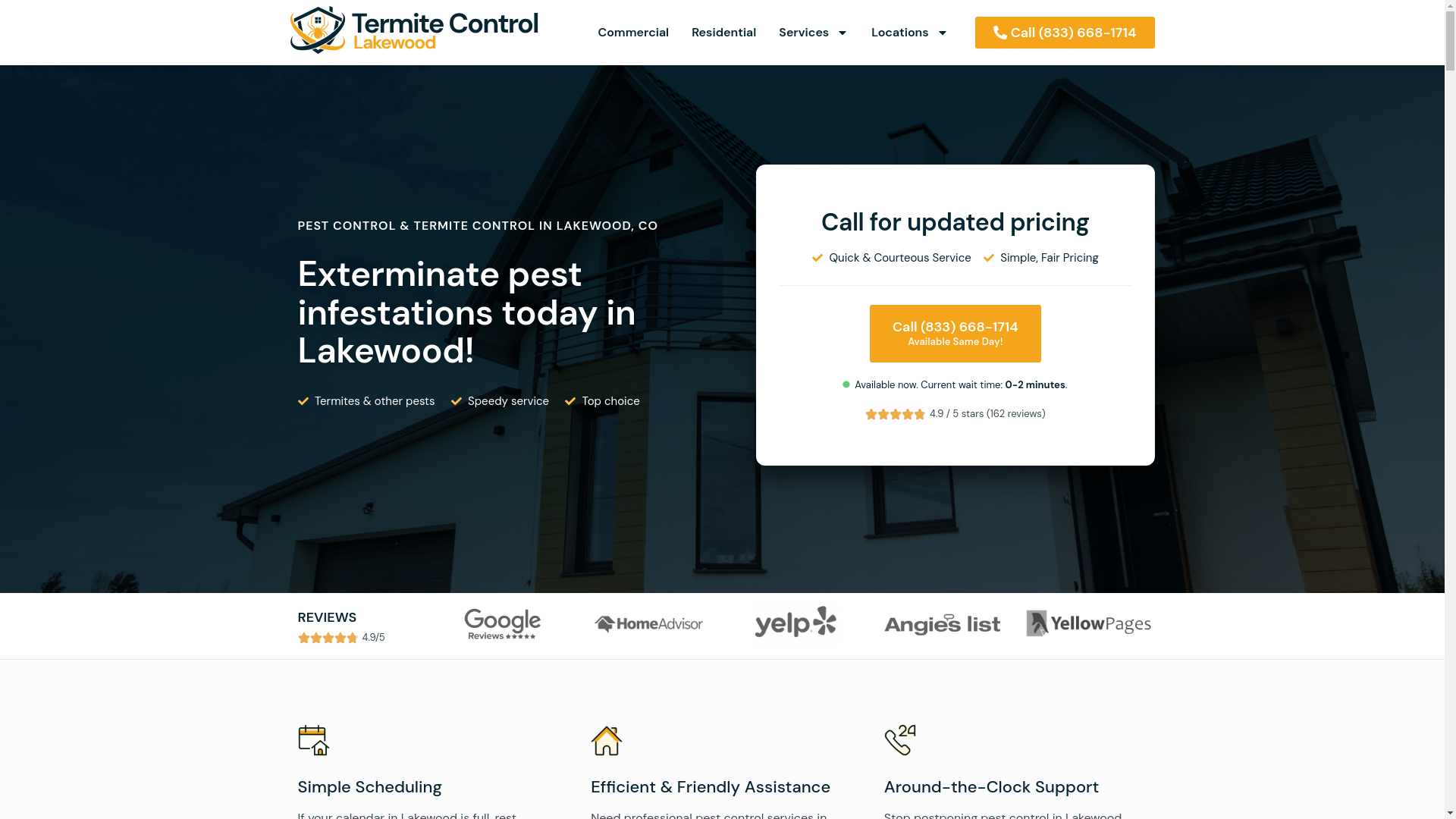 website screenshot of https://lakewoodtermites.com/