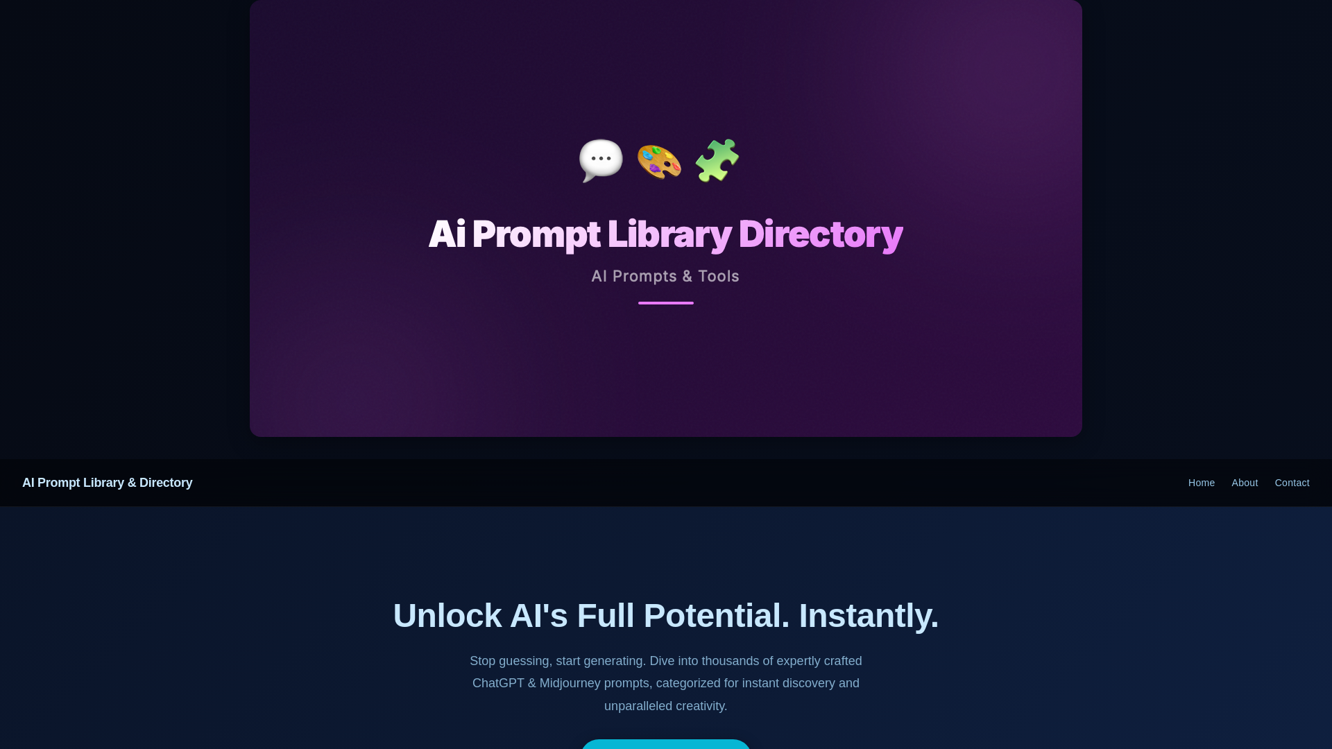 website screenshot of https://promptindexhq.com/