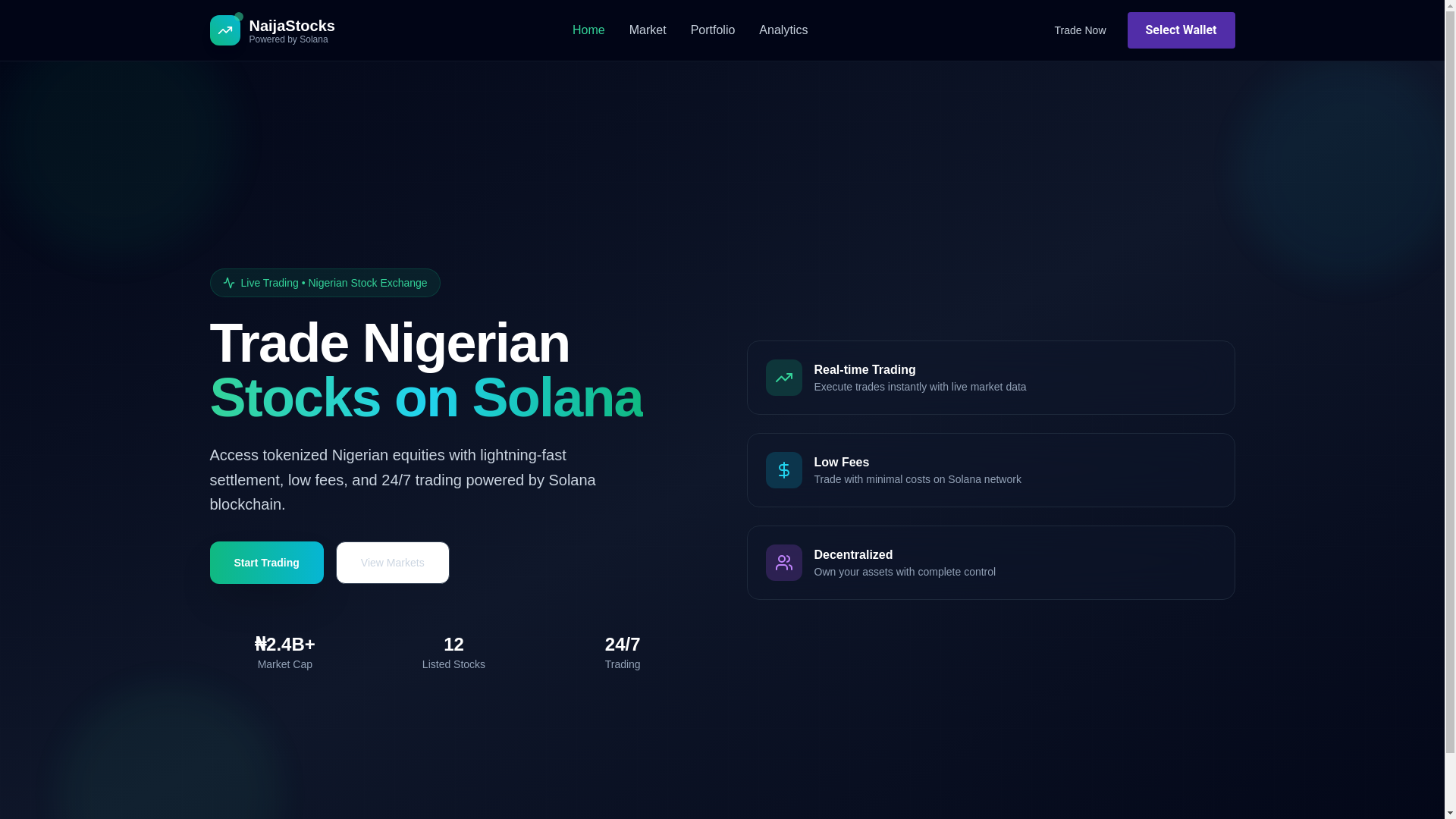 website screenshot of https://solana-stock-swap.pages.dev/