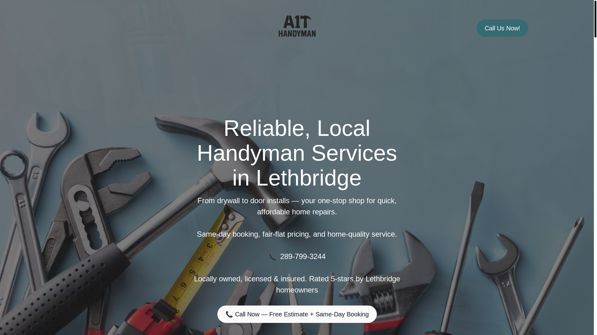 website screenshot of https://a1handypro.ca/
