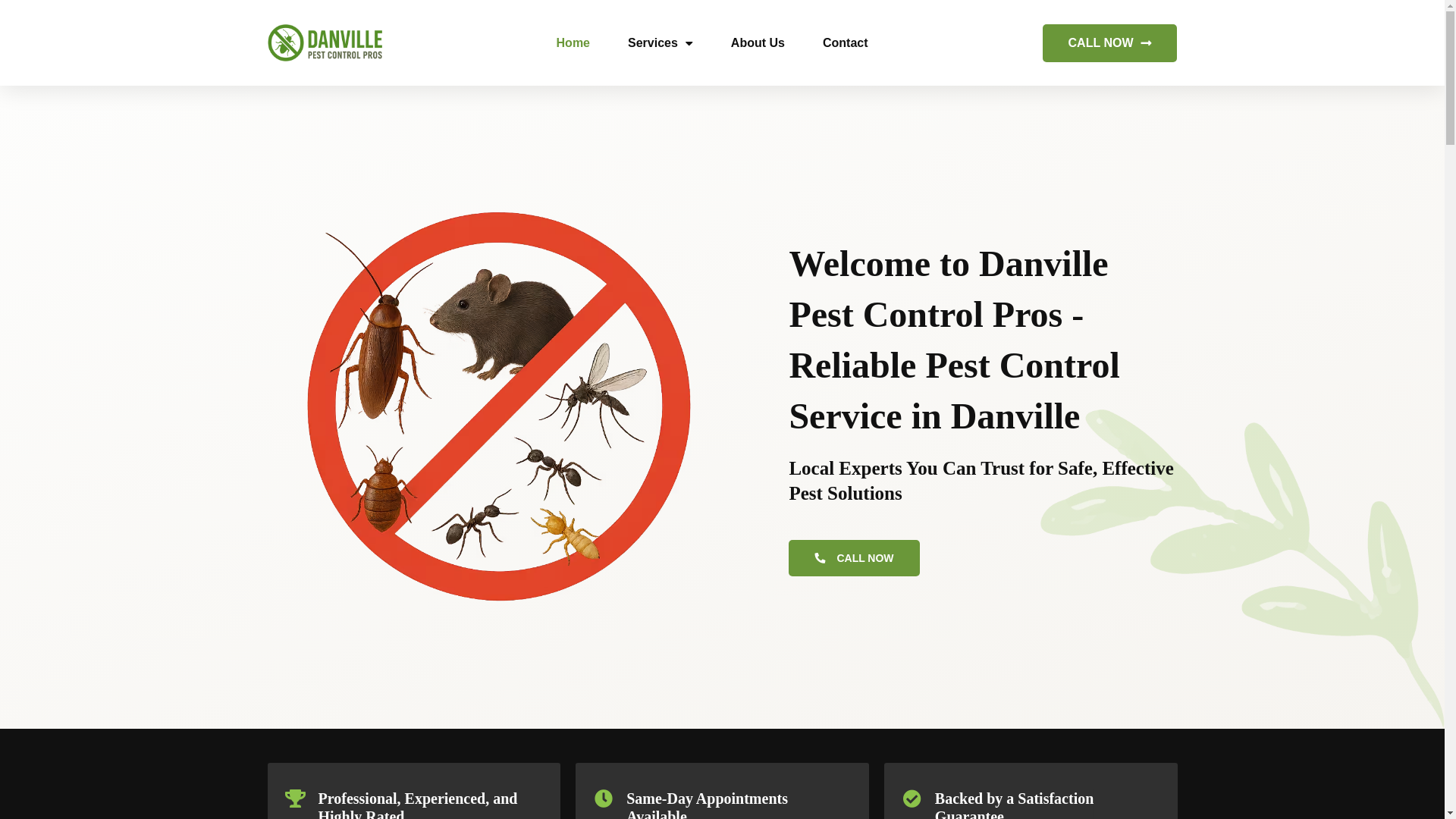 website screenshot of https://danvillepestcontrolpros.com/
