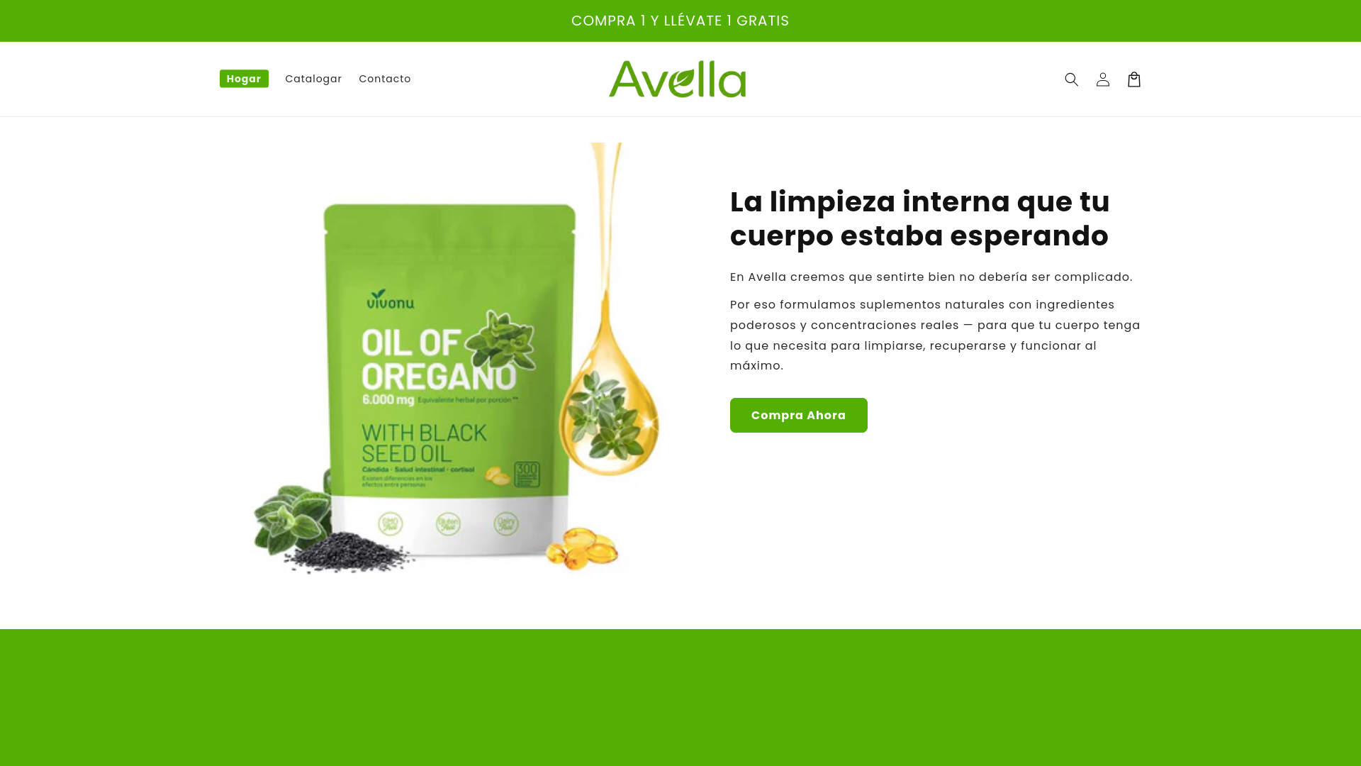 website screenshot of https://pruebaavella.com/