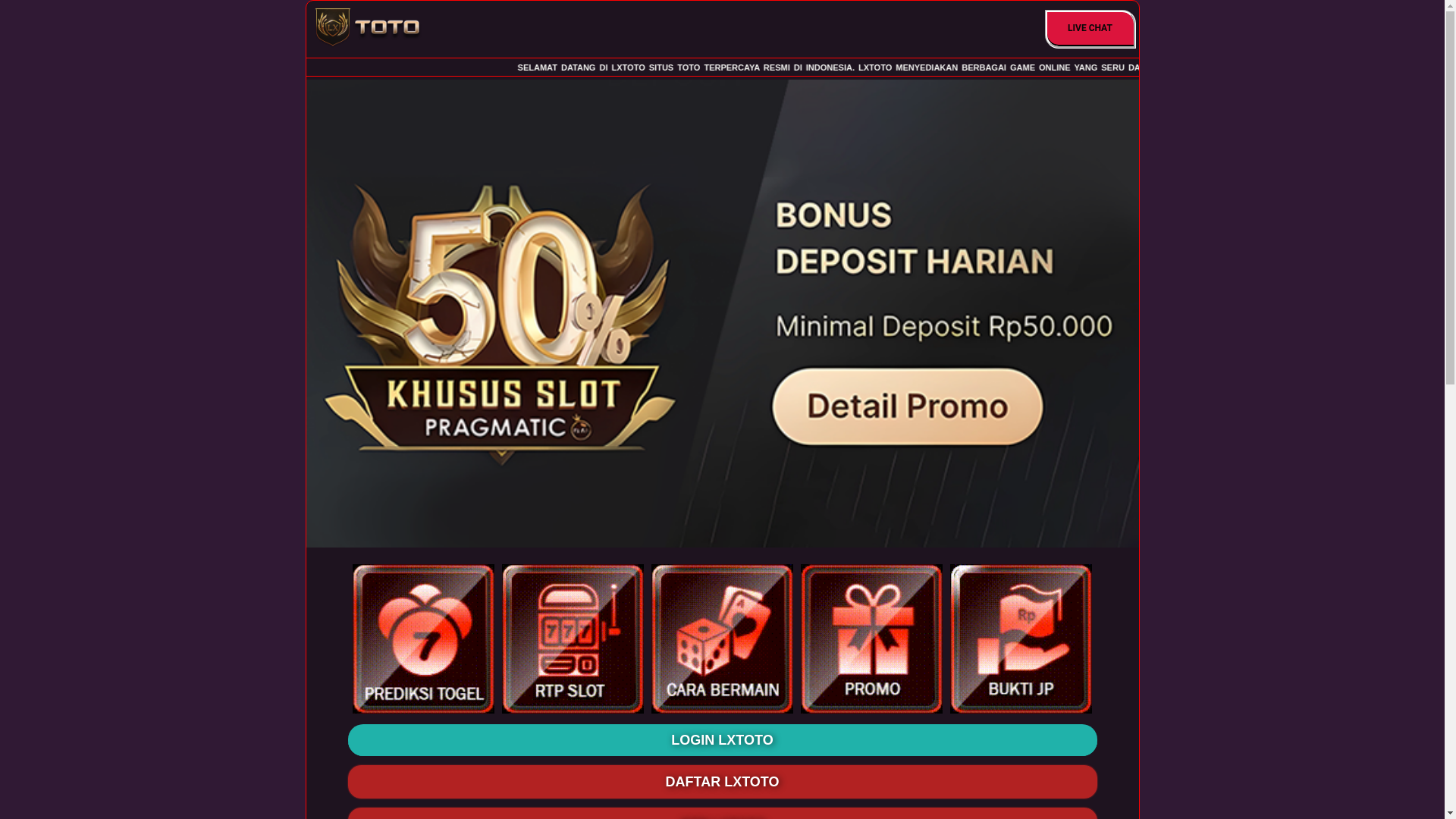 website screenshot of https://lxtotogacorsekali.pages.dev/