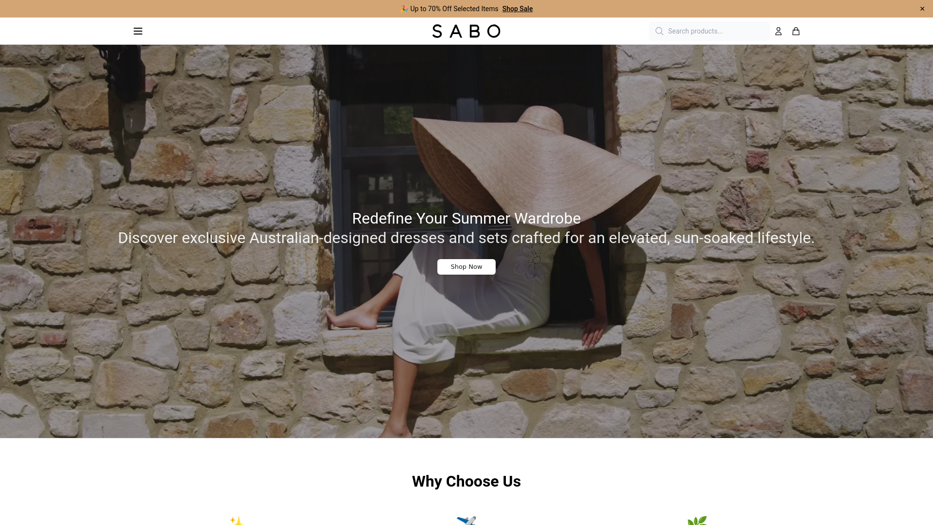 website screenshot of https://getsaboskirt.shop/