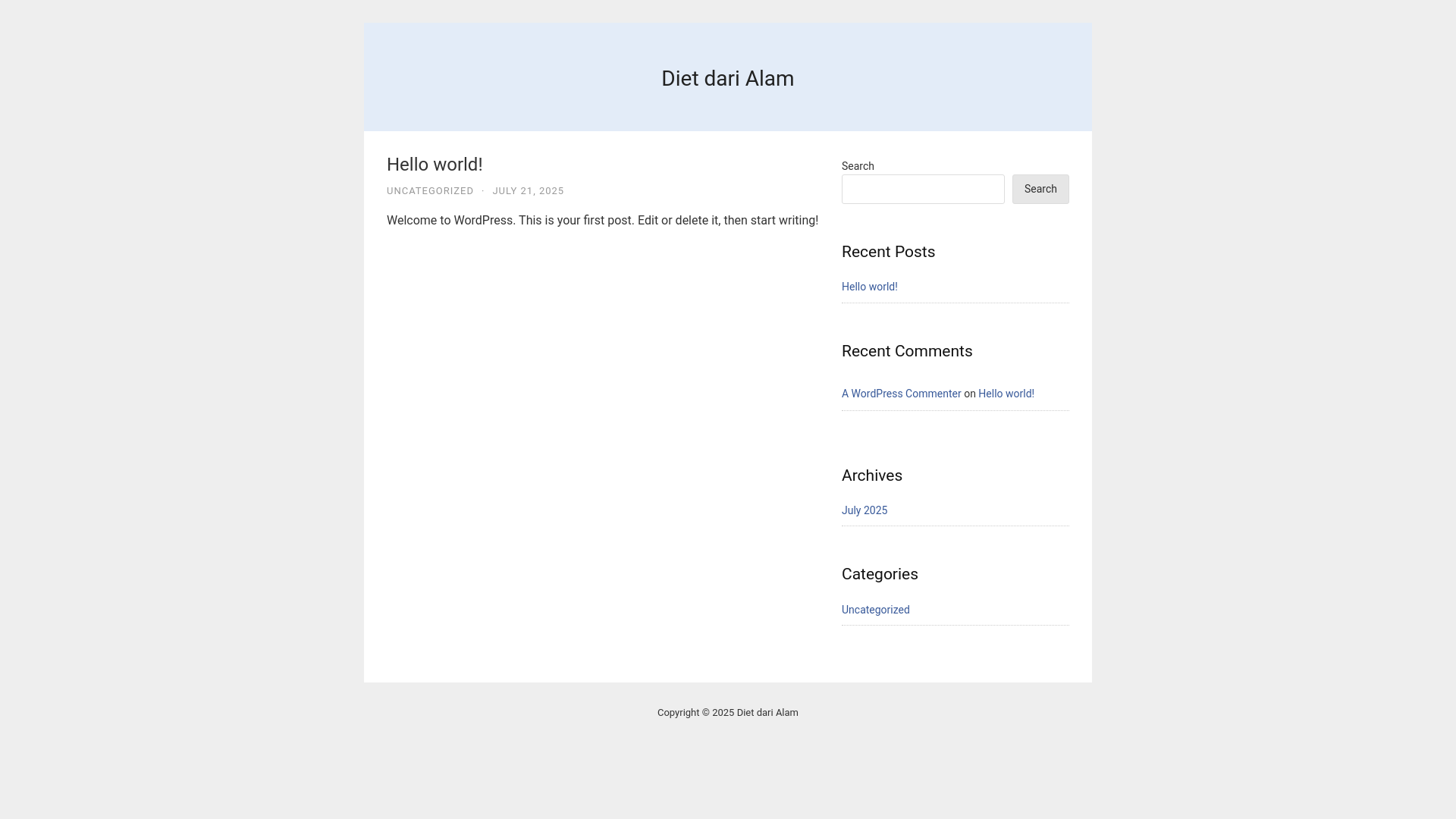 website screenshot of https://dietdarialam.my.id/