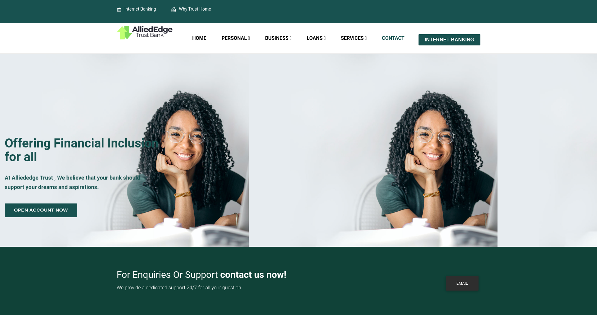 website screenshot of https://alliededgetrust.com/