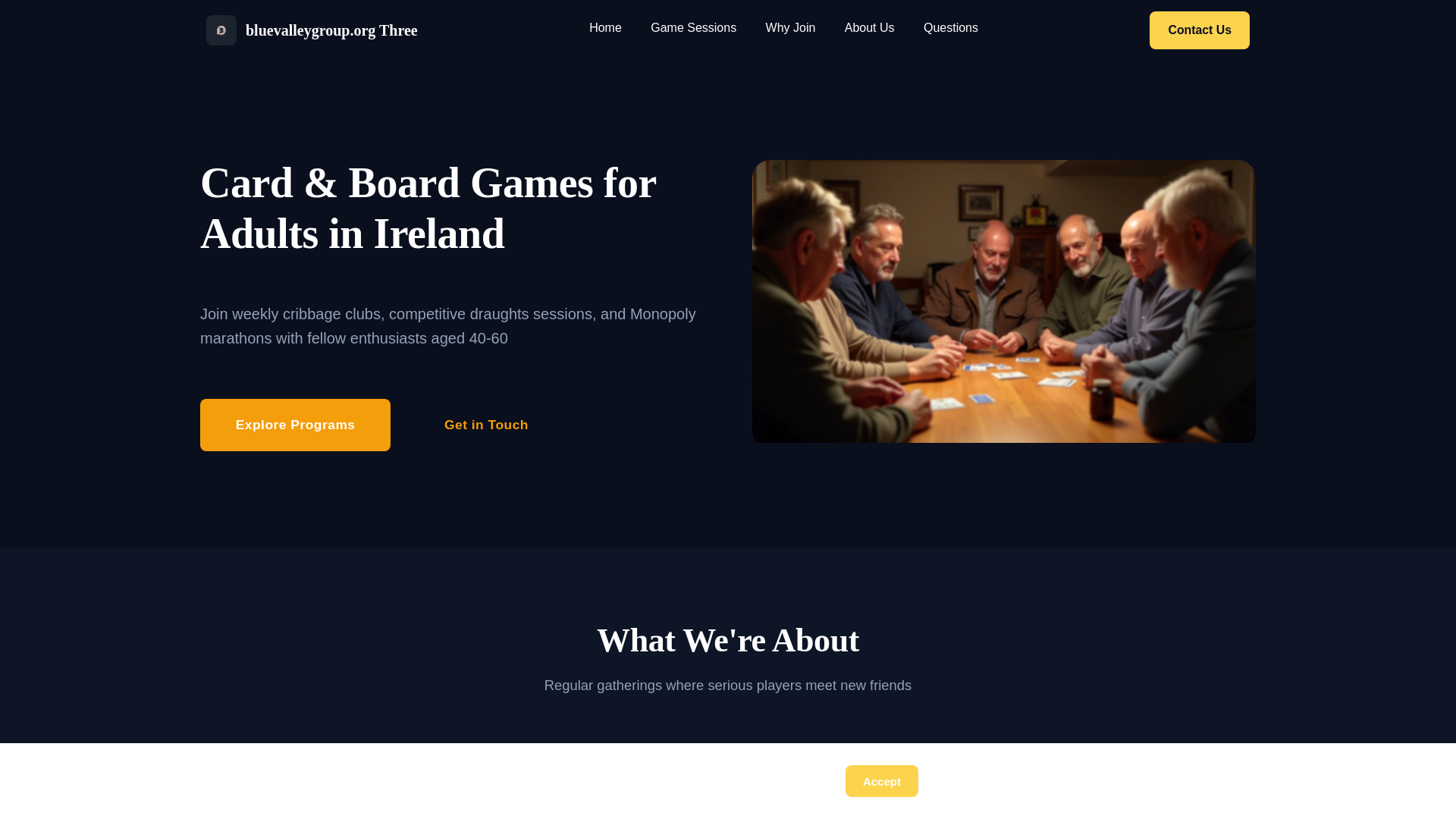 website screenshot of https://bluevalleygroup.org/