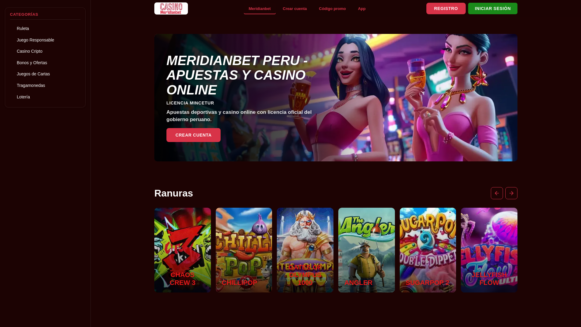 website screenshot of https://meridianapuestape-com.pages.dev/