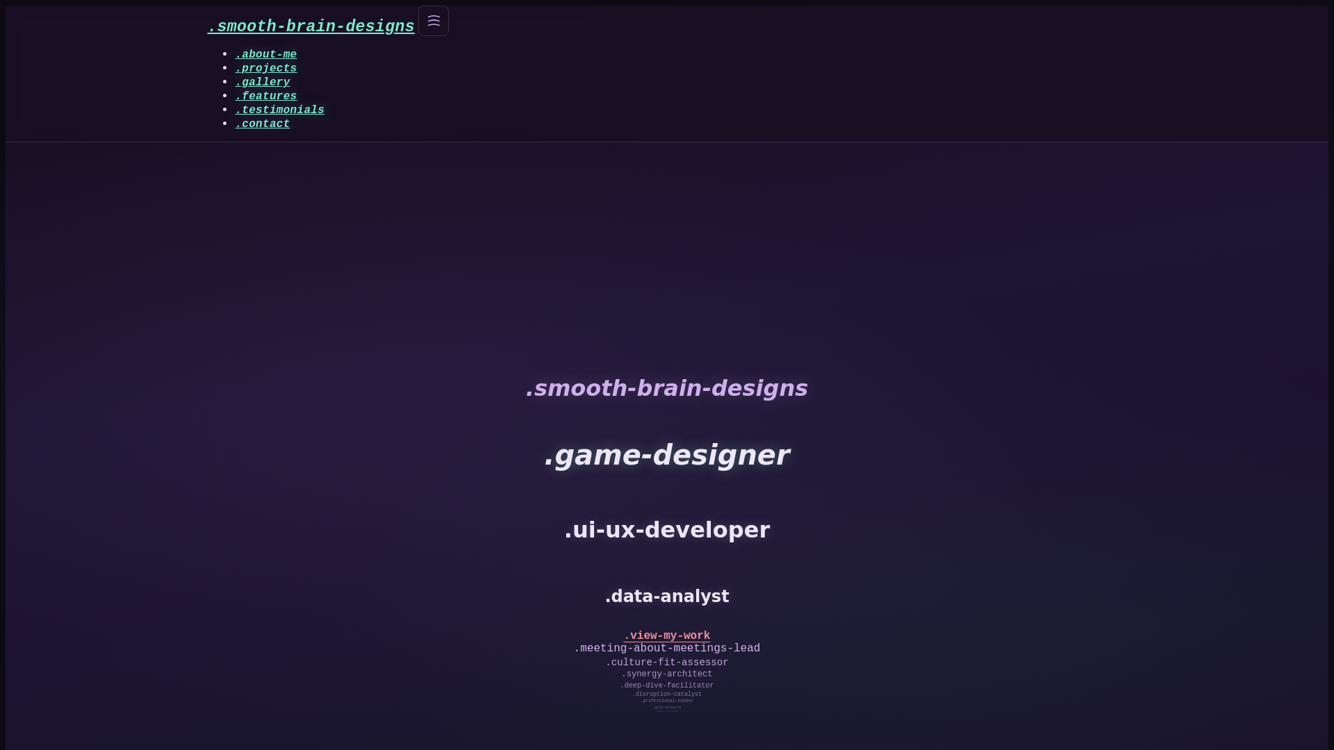 website screenshot of https://smooth-brain-designs.com/