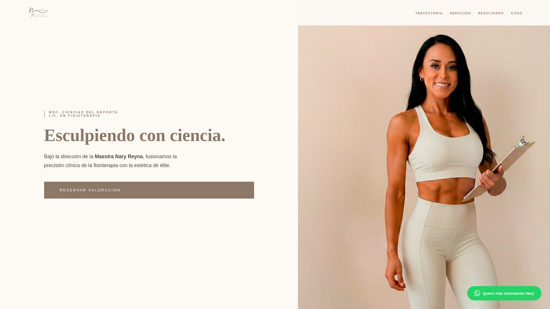 website screenshot of https://narywellness.com