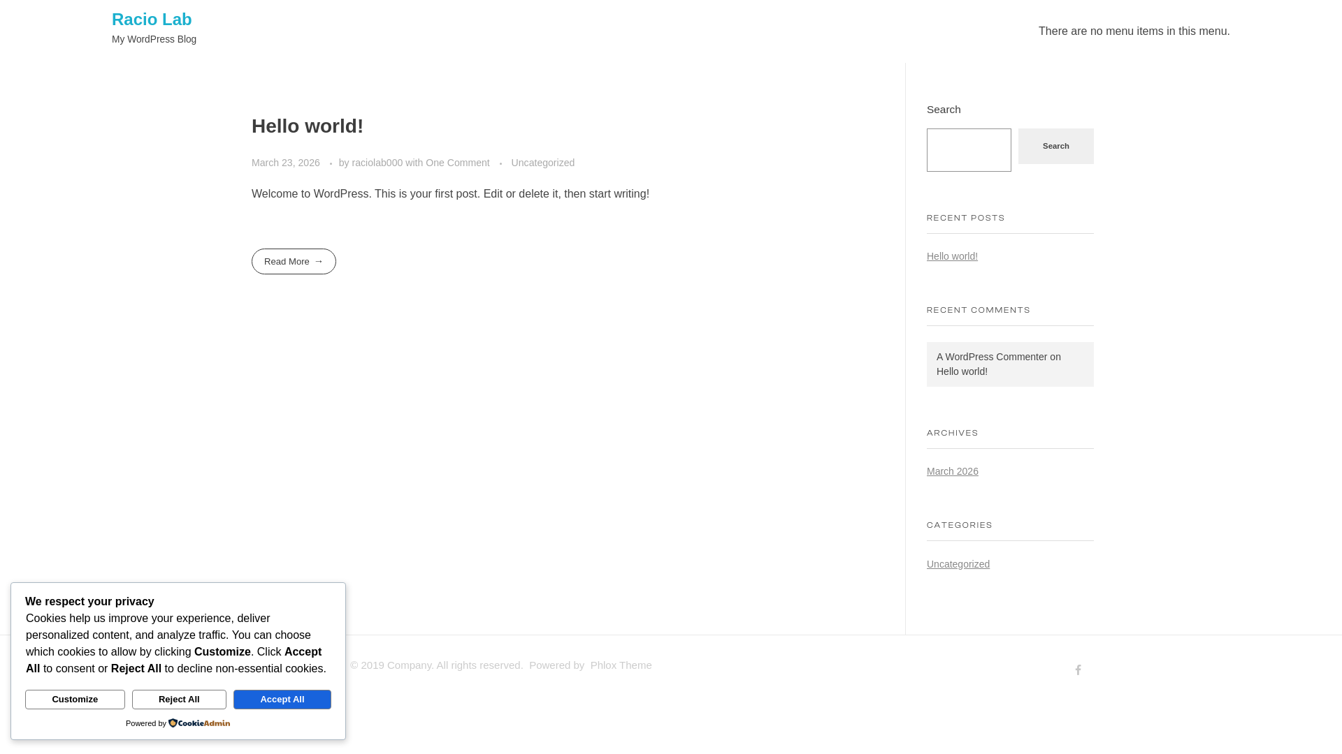 website screenshot of https://racio-lab.com/