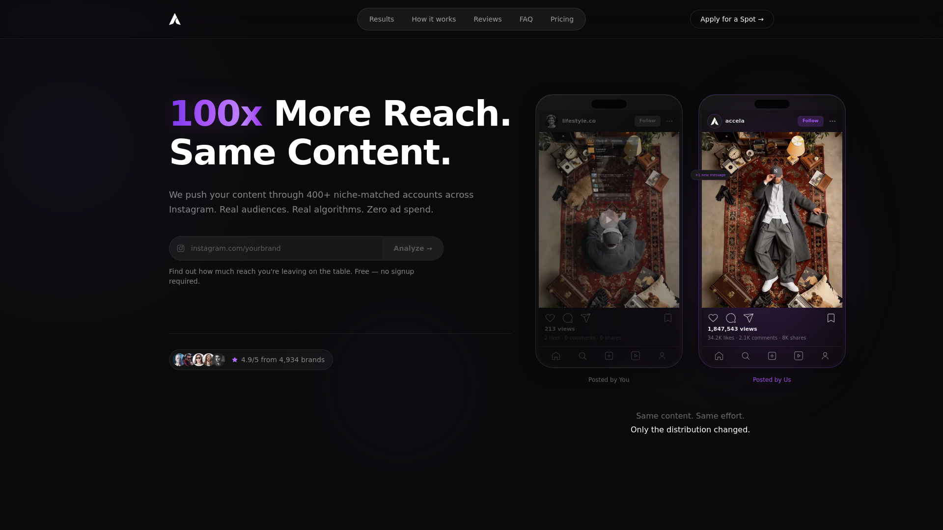 website screenshot of https://tryaccela.com/