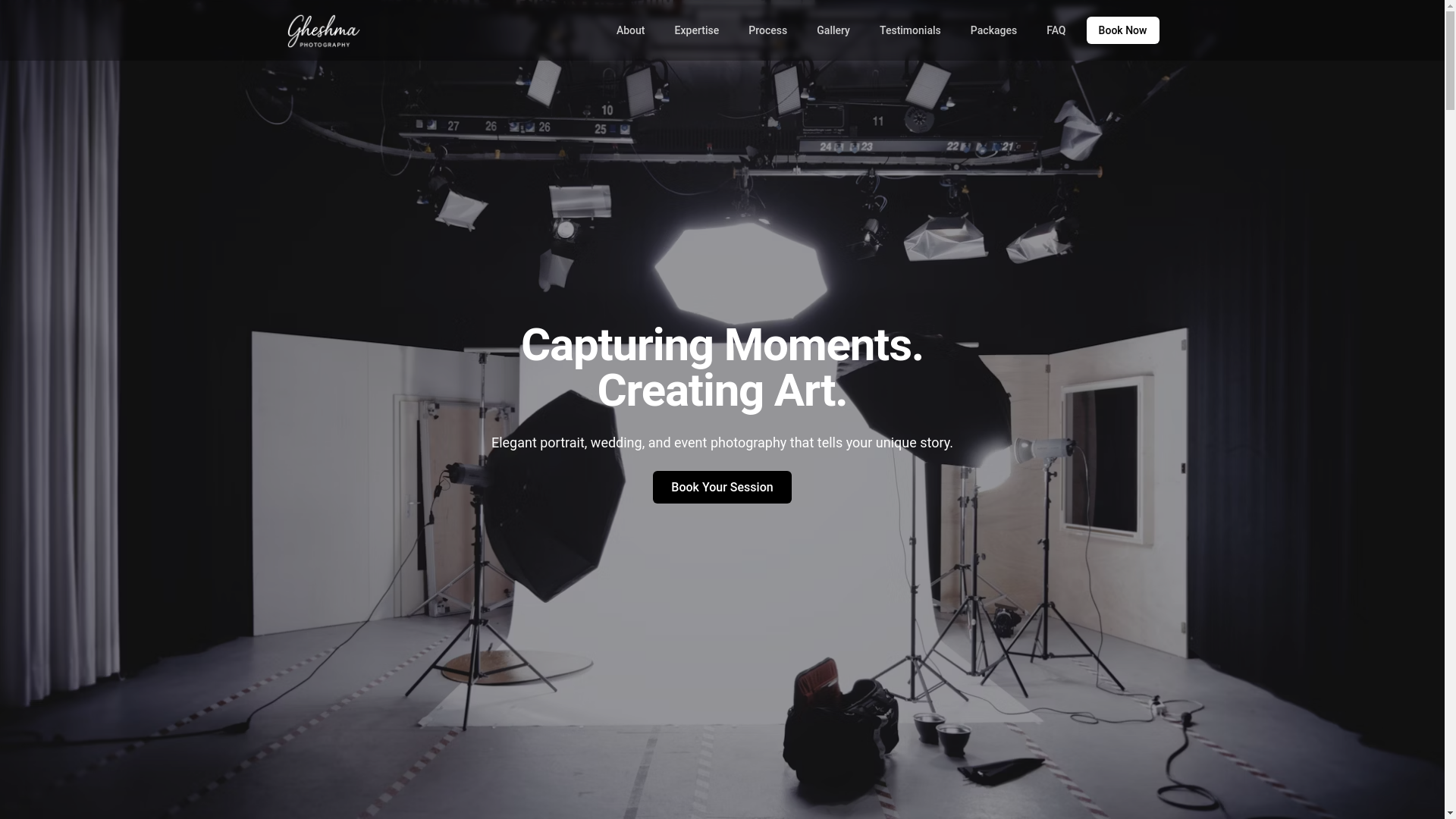 website screenshot of https://studio-gheshma.pages.dev/