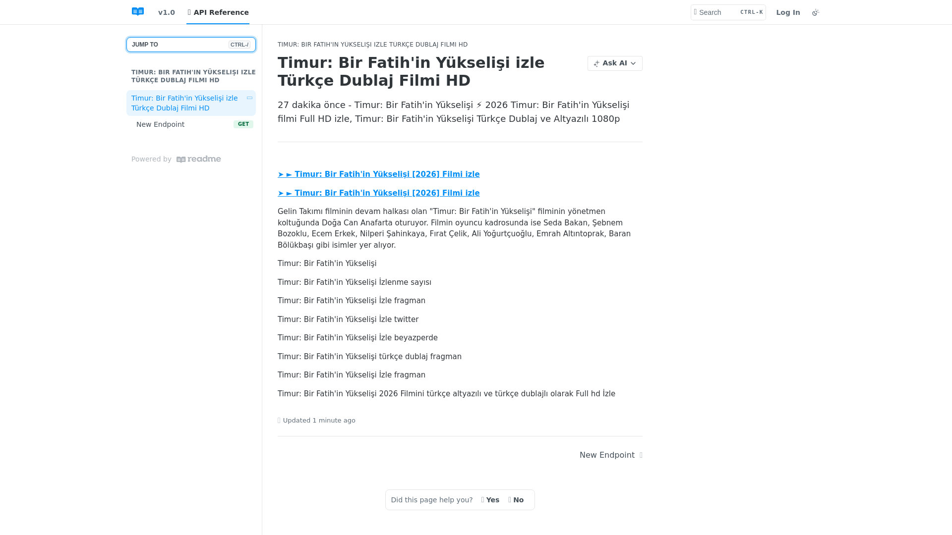 website screenshot of https://arondochard0.readme.io/reference/timurbirfatihinyukselisi