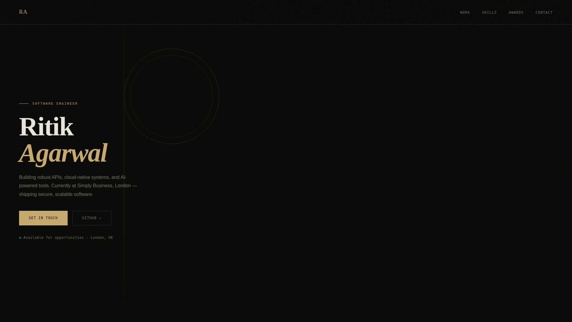 website screenshot of https://ritikagarwal.co.uk/