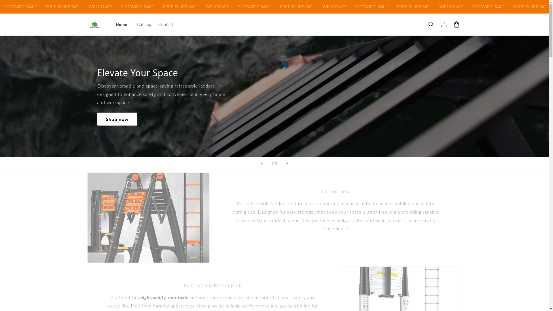 website screenshot of https://retractableladder.store/