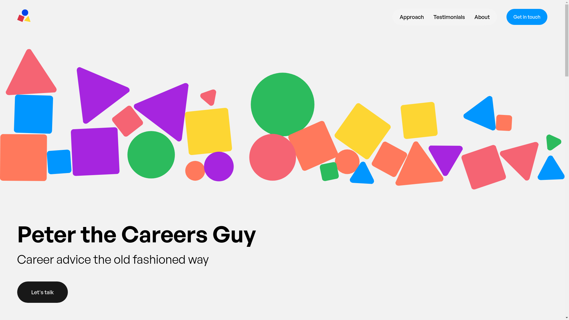 website screenshot of https://peterthecareersguy.com/