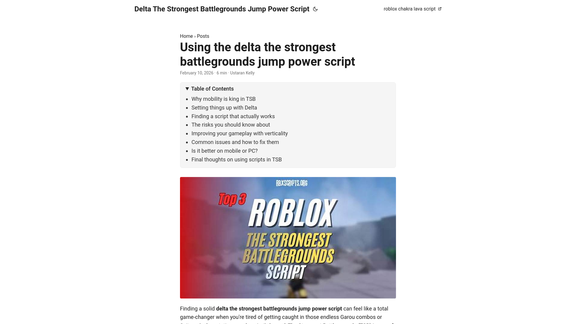 website screenshot of https://delta-the-strongest-battlegrounds-jump-power-script.pages.dev/