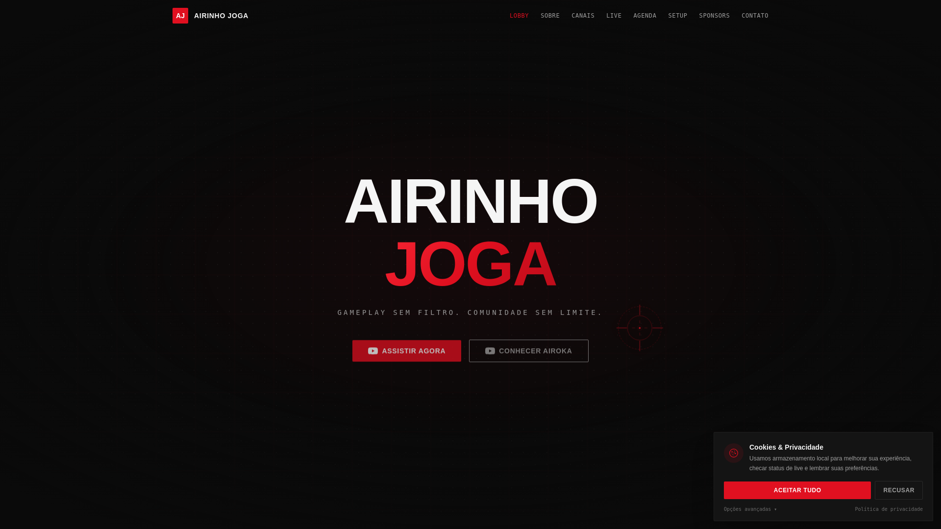 website screenshot of https://airinhojoga.com.br/