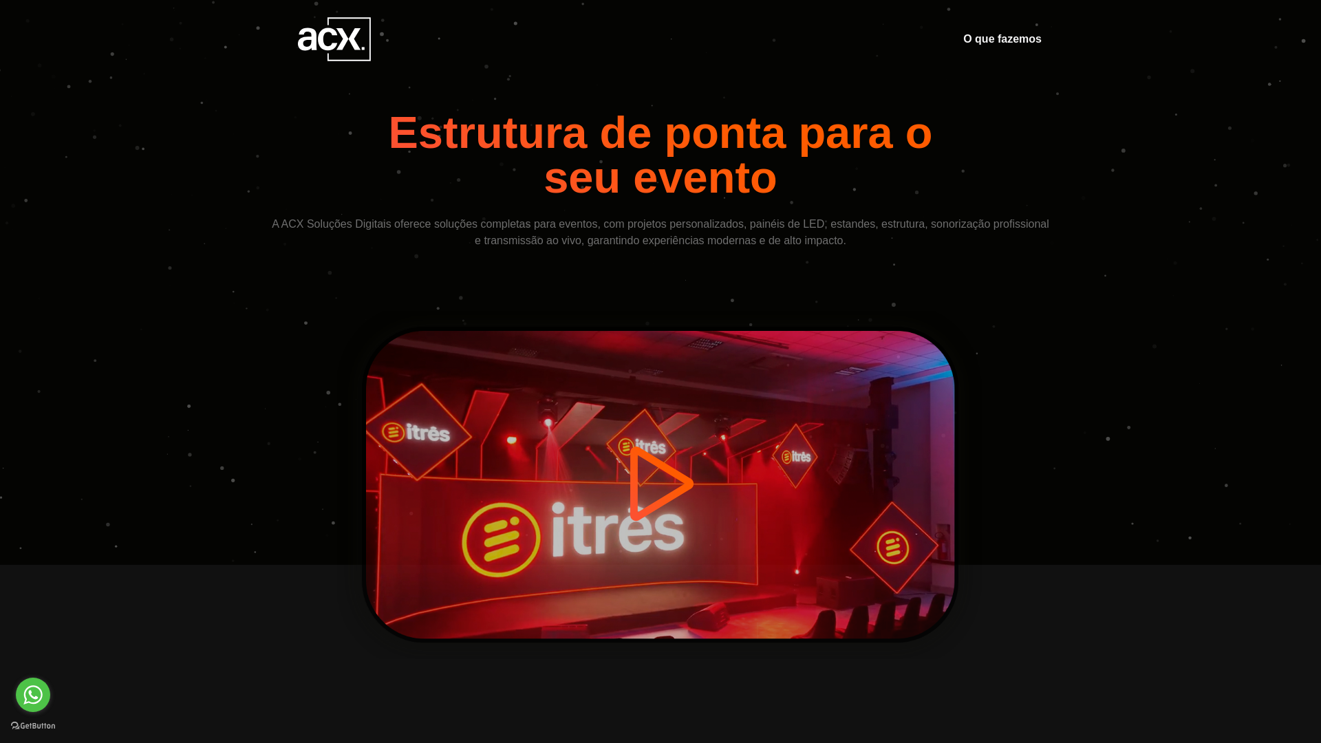 website screenshot of https://acxsolucoesdigitais.com.br