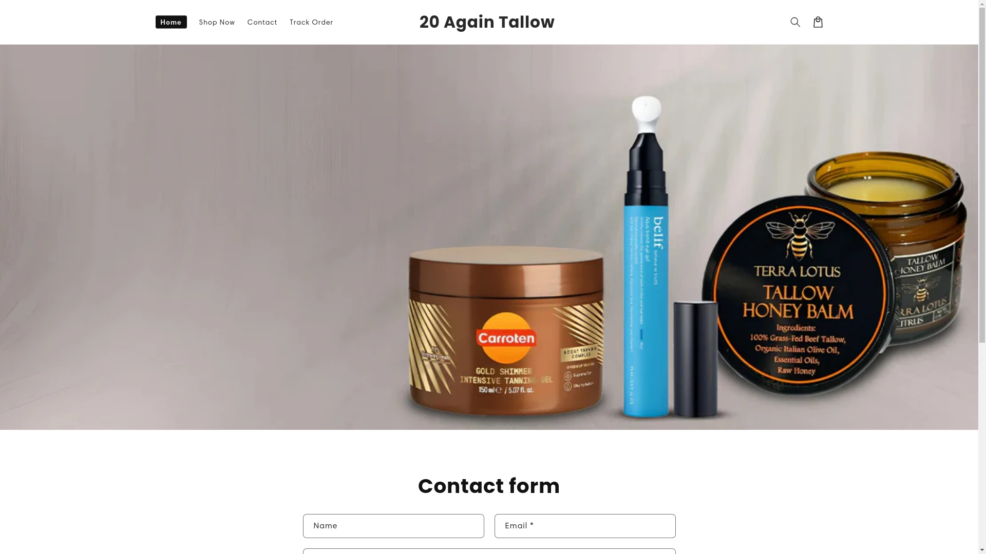 website screenshot of https://20againtallow.com/