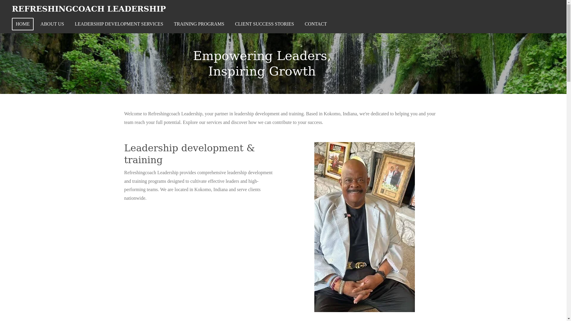 website screenshot of https://refreshingcoach-leadership.com/