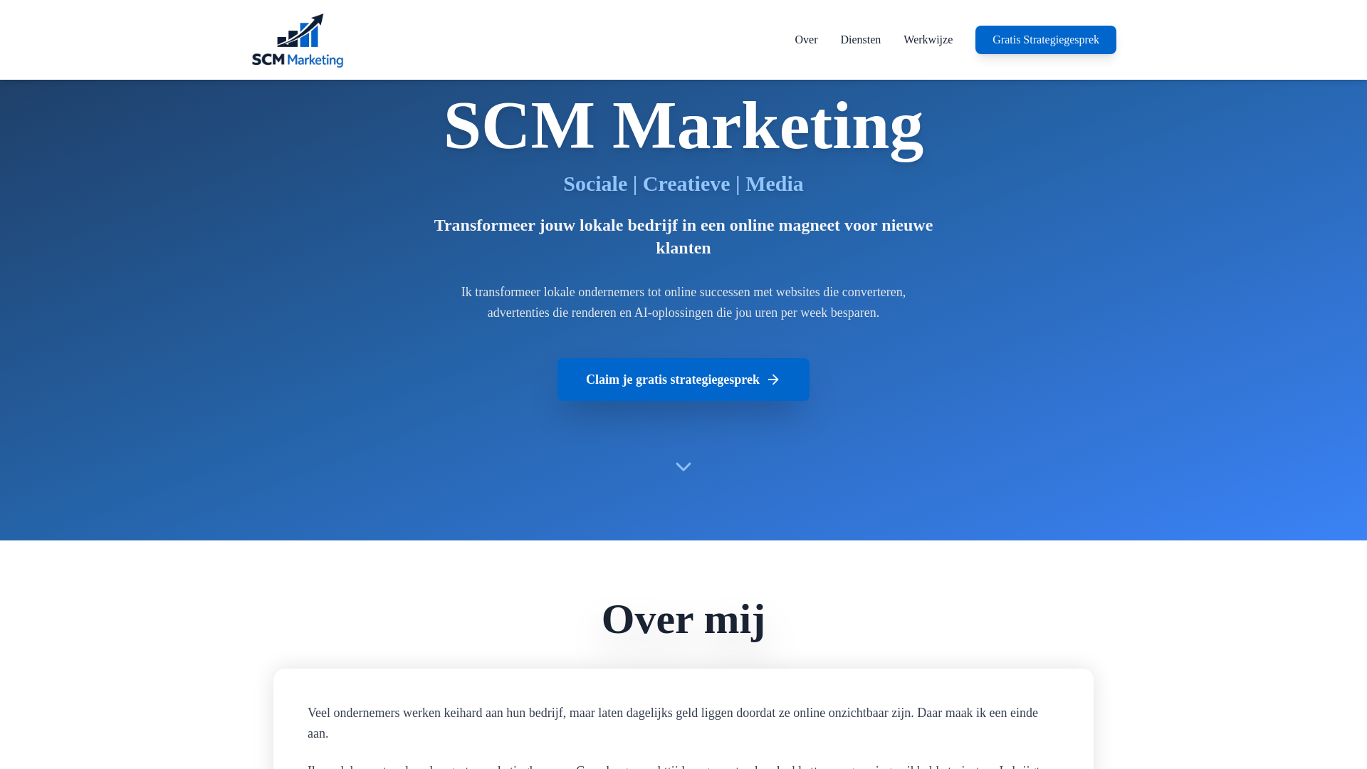 website screenshot of https://scm-marketing.nl