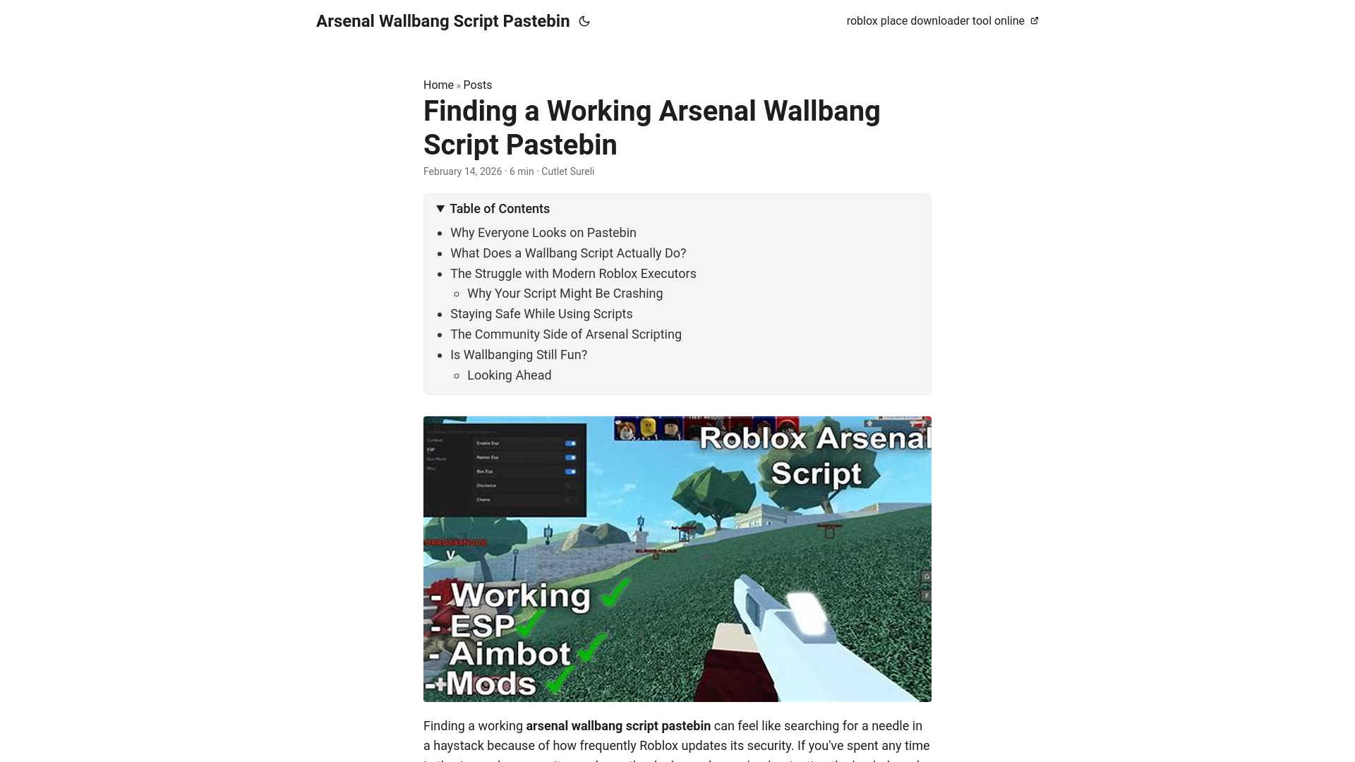 website screenshot of https://arsenal-wallbang-script-pastebin.pages.dev/