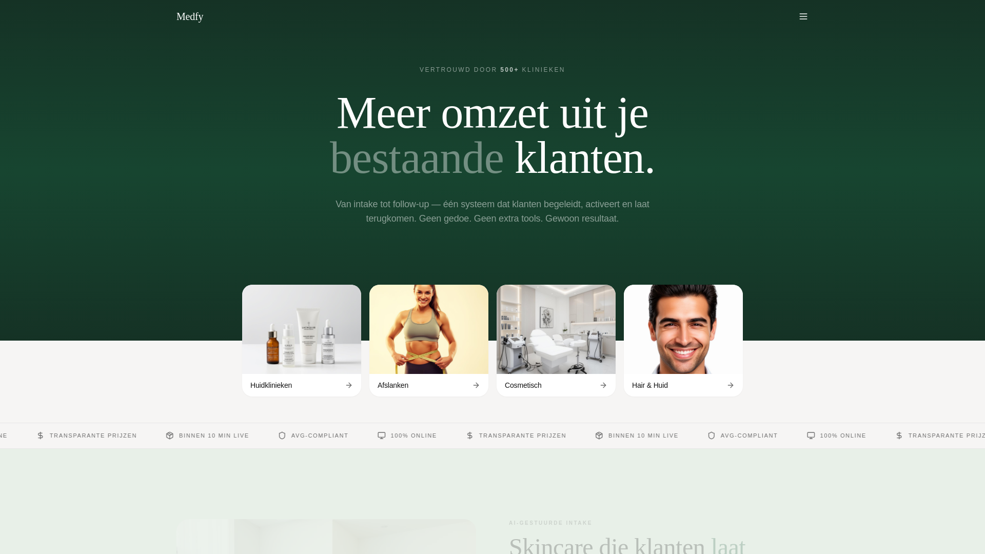website screenshot of https://cosmeticai.nl