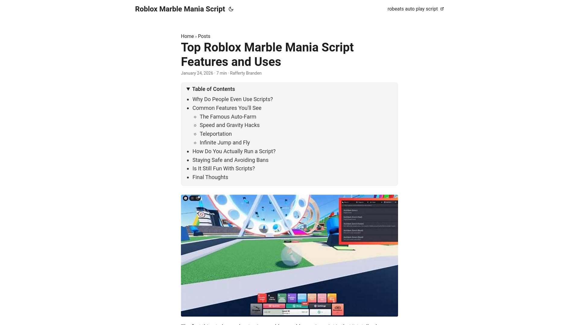 website screenshot of https://roblox-marble-mania-script.pages.dev/