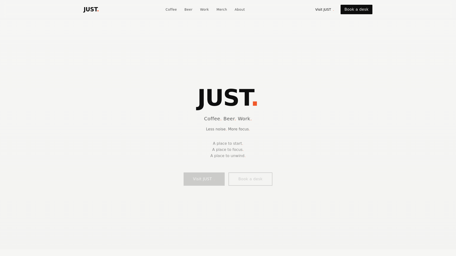 website screenshot of https://thisisjust.co